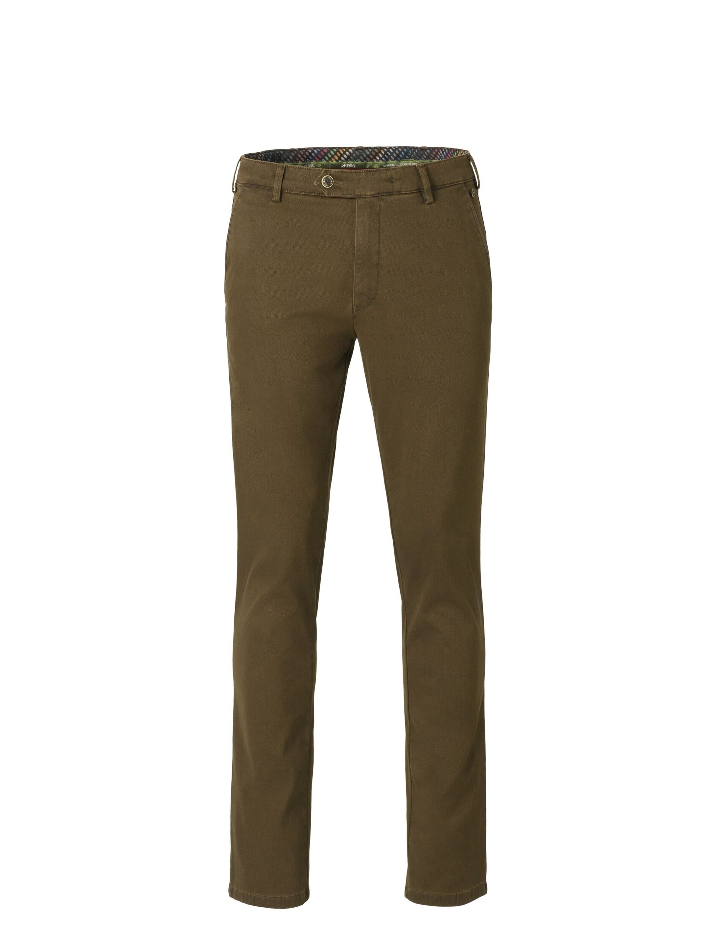 MEYER Chino 'New York' in Bruin: voorkant