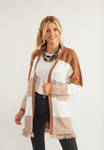 usha FESTIVAL Knit cardigan 'Carnea' in Brown: front