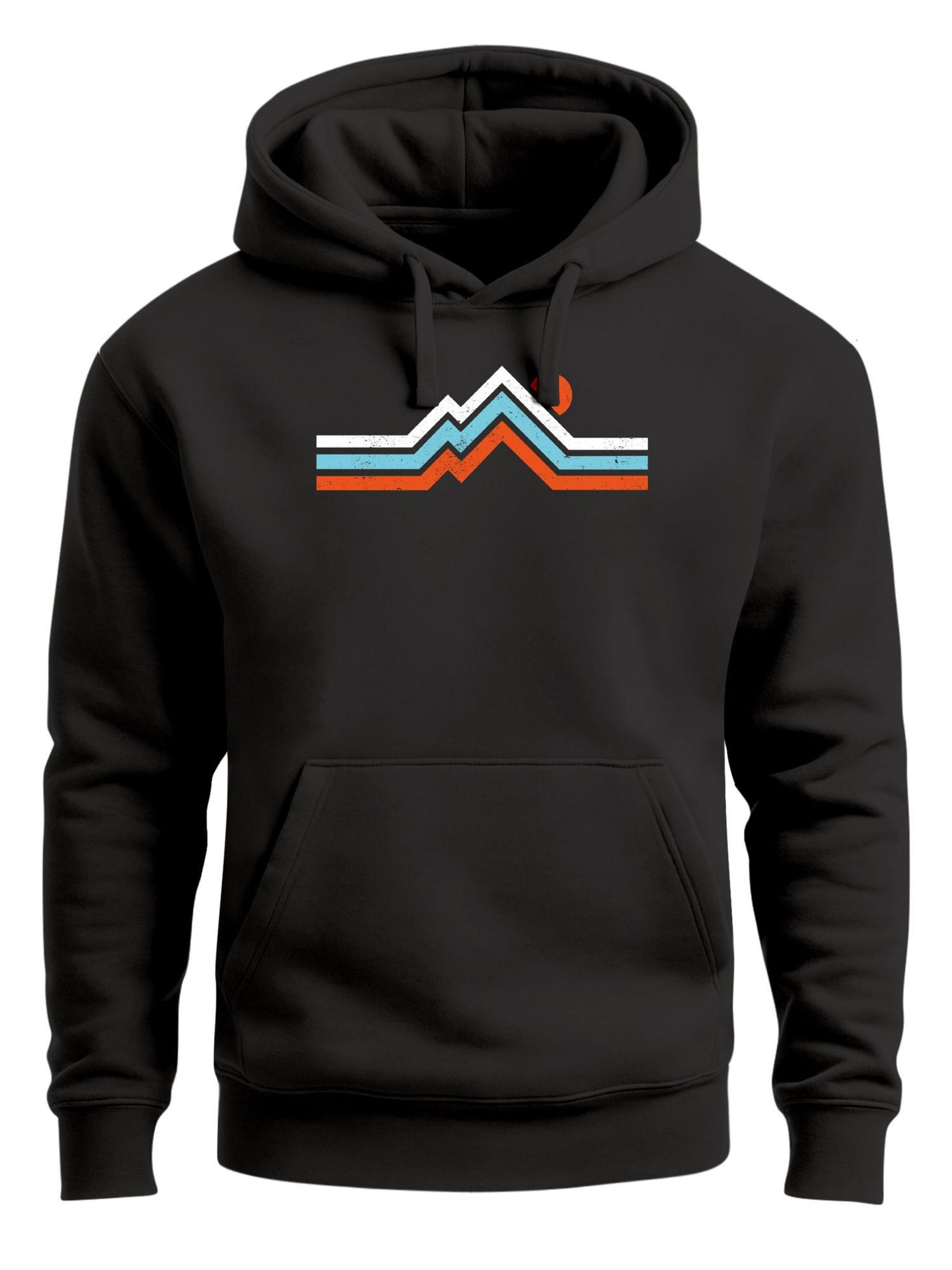 Neverless Sweatshirt 'Mountain stripes' in Black: front
