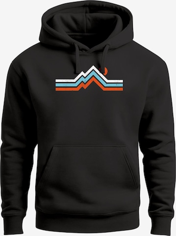 Neverless Sweatshirt 'Mountain stripes' in Schwarz: Vorderseite