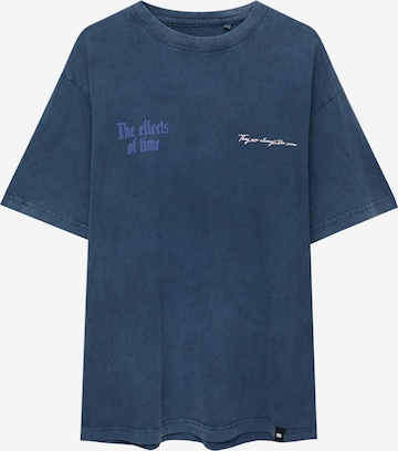 Pull&Bear Koszulka w kolorze niebieski: przód