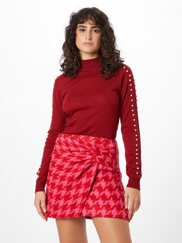 PIECES Пуловер 'MILLA' в червено: отпред