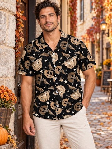 Maglietta 'Halloween Pumpkin Hat' di King Kameha in marrone