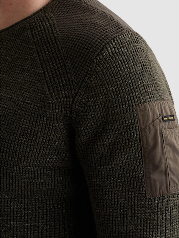 PME Legend Trui 'Pullover in cotton mélange with flight pocket' in Groen