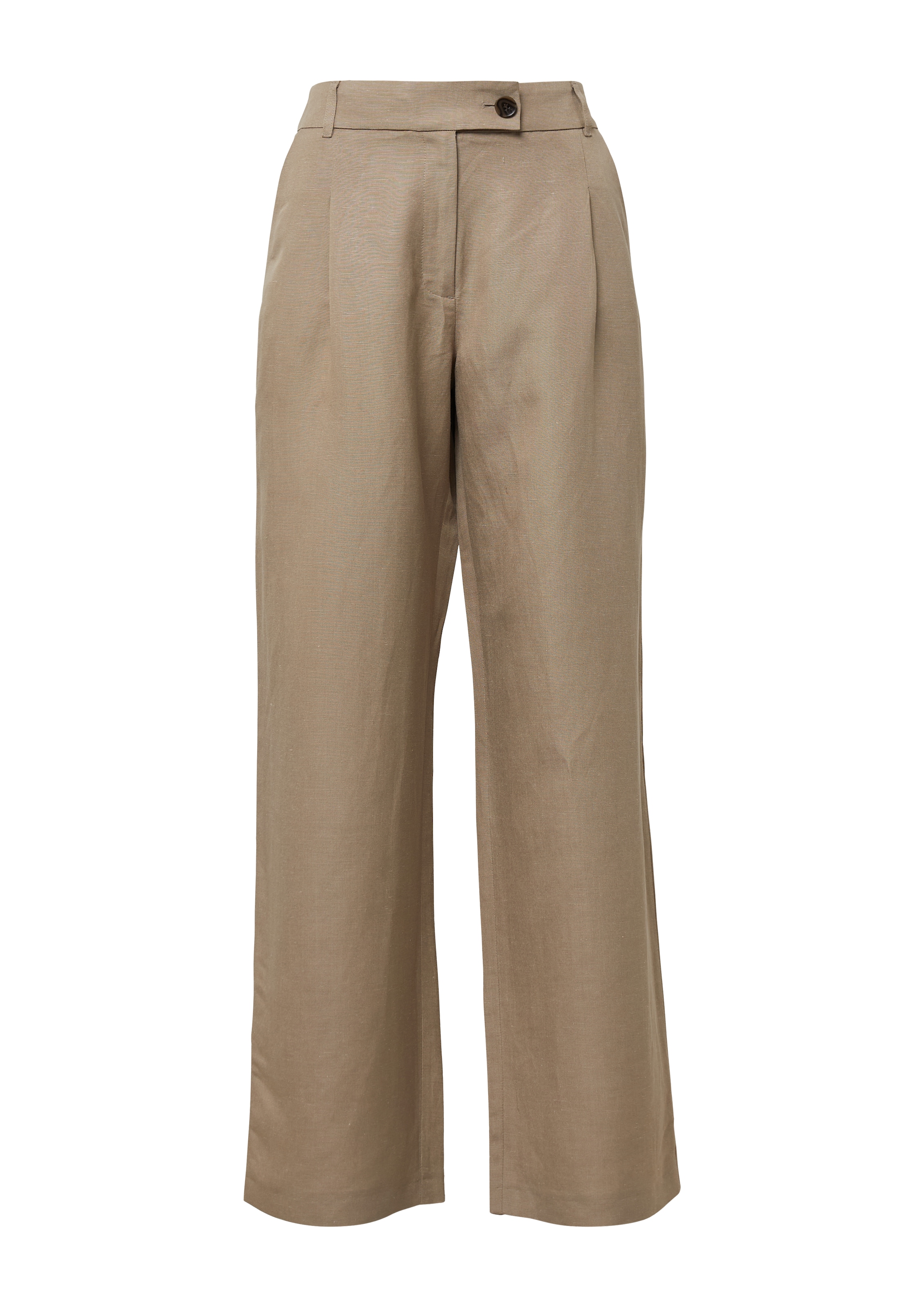 s.Oliver BLACK LABEL Wide leg Bandplooibroek in Bruin: voorkant