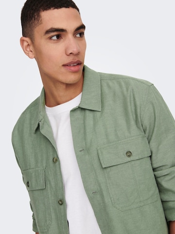 Only & Sons Regular fit Skjorta 'Kennet' i grön