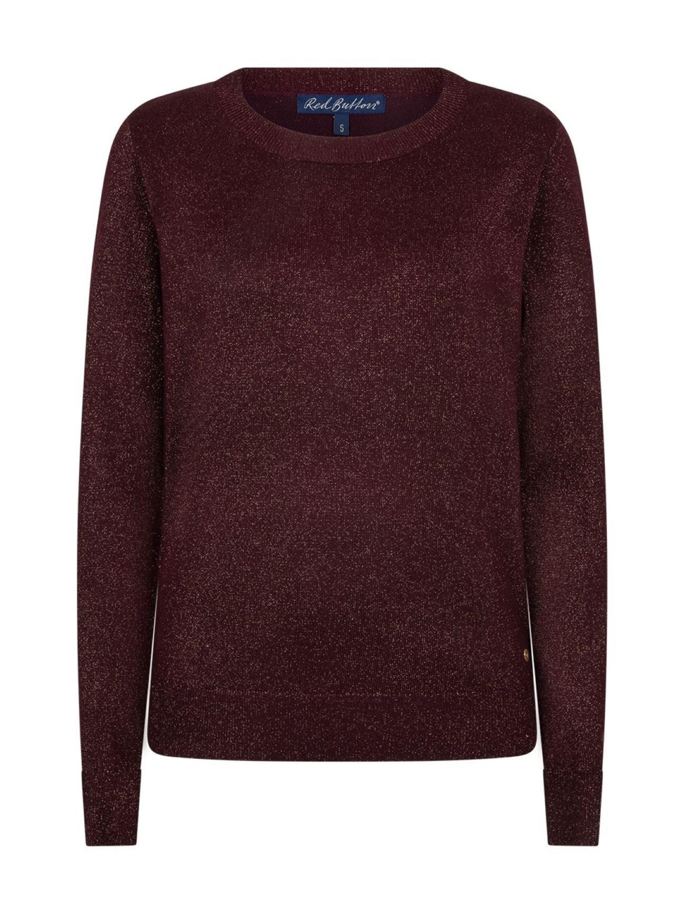 Red Button Gebreide top 'RB sweet sparkle burgundy' in Rood: voorkant
