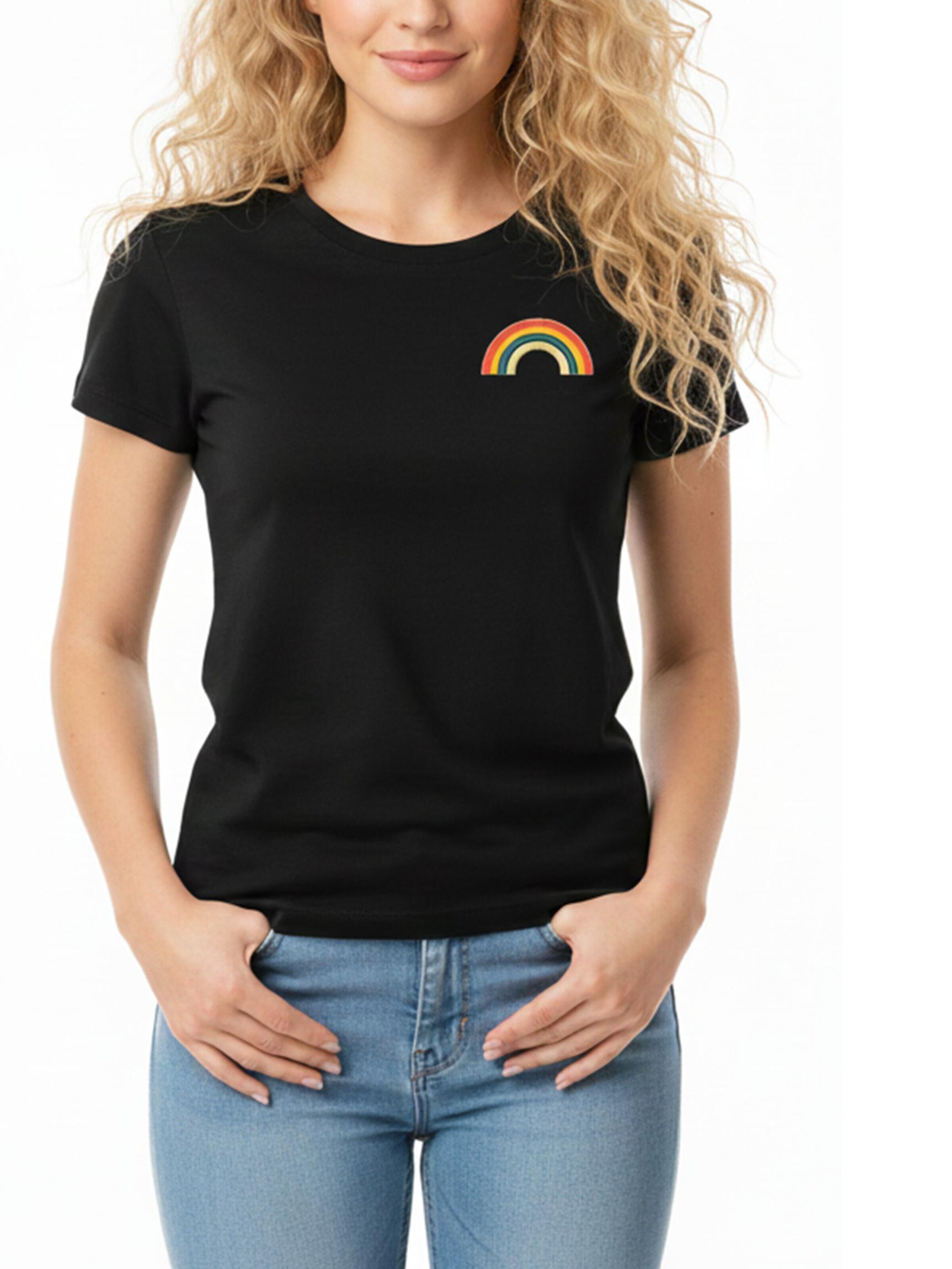 MAKAYA Shirt 'Rainbow'‌‌‌‌‌‌‌‌ in Schwarz: Vorderseite
