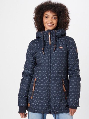 Ragwear Between-Season Jacket 'Zuzka Chevron' in Blue: front