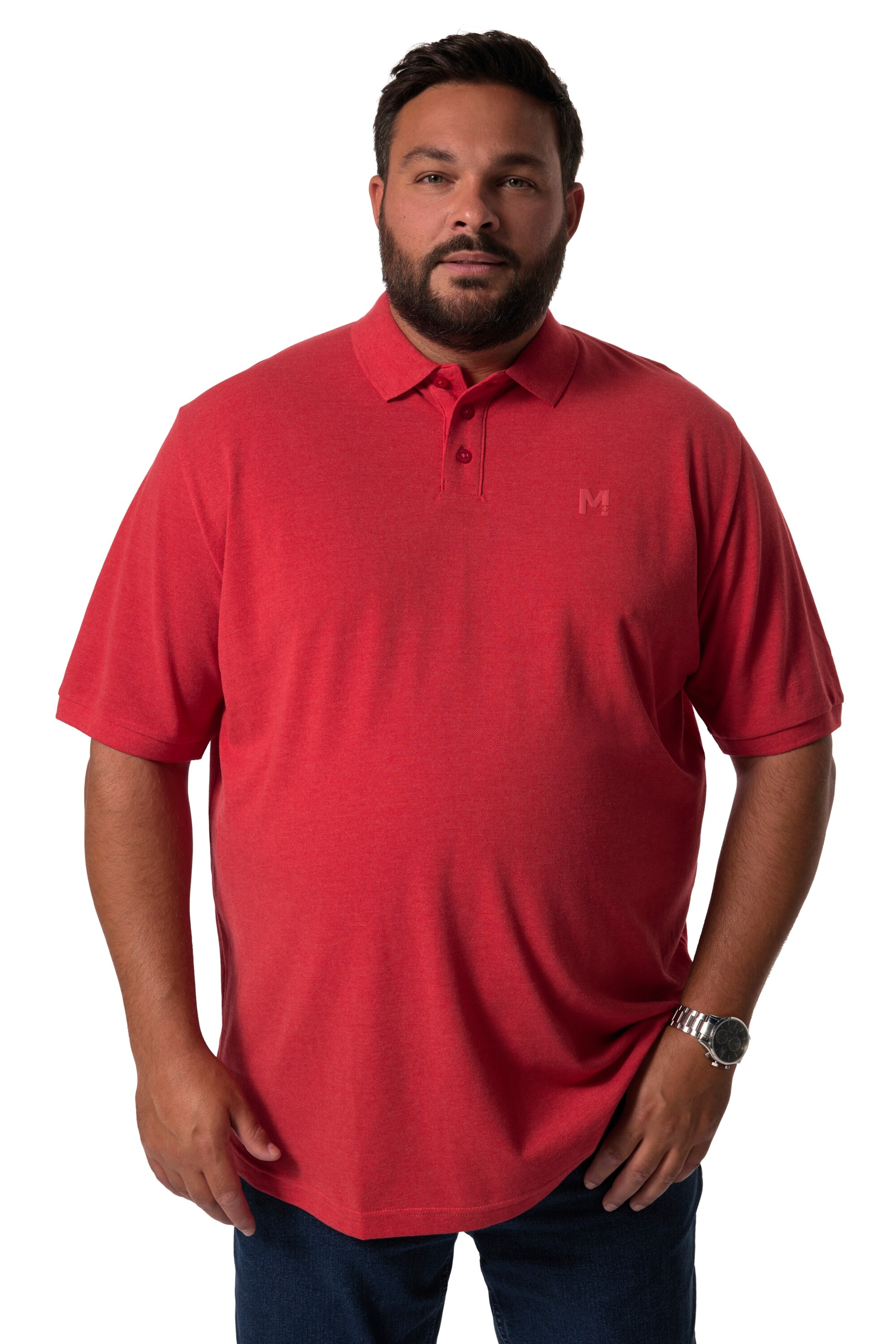 Men Plus Shirt in Red: front