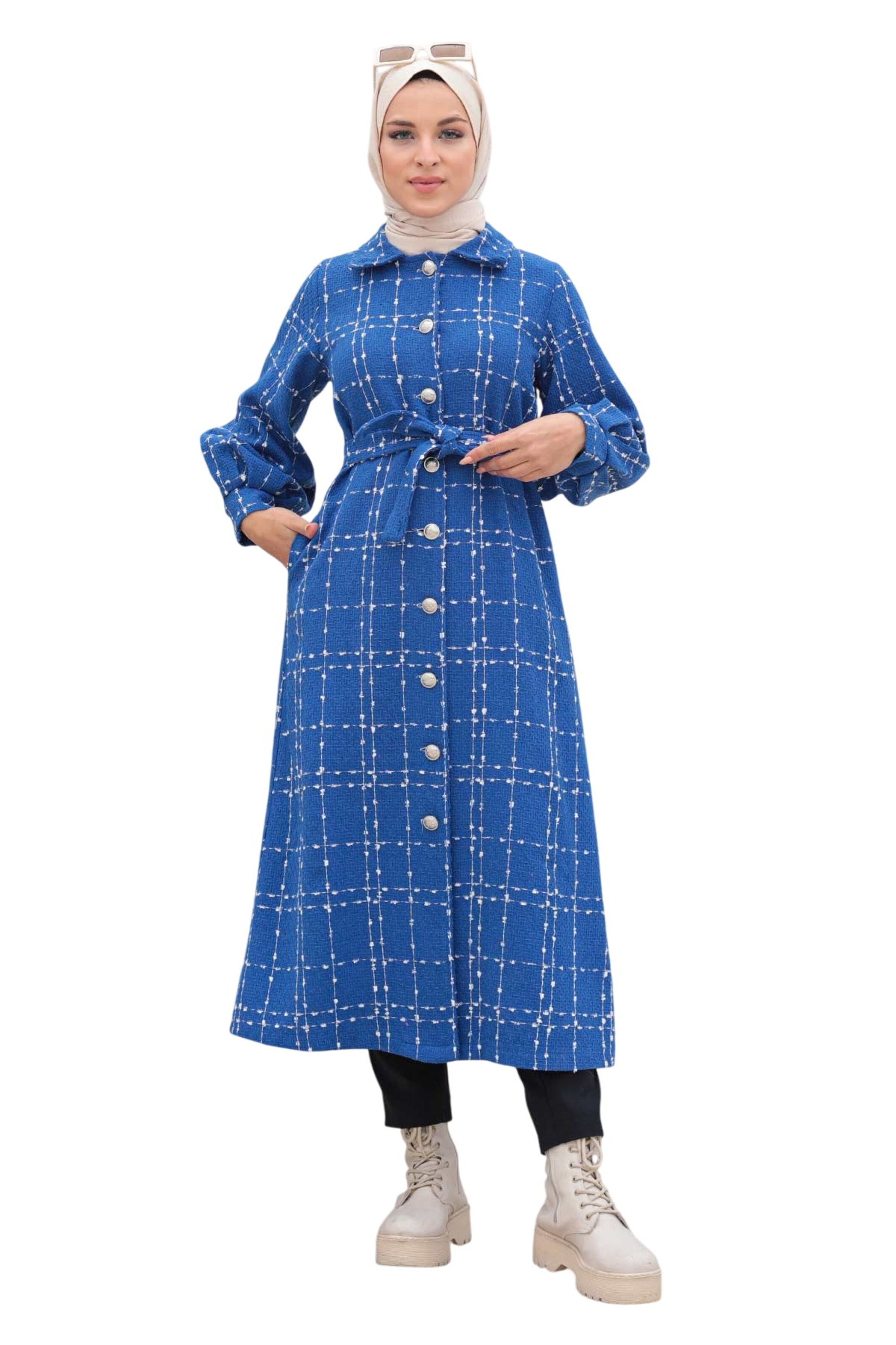 MODAMIHRAM Winter Jacket in Blue: front