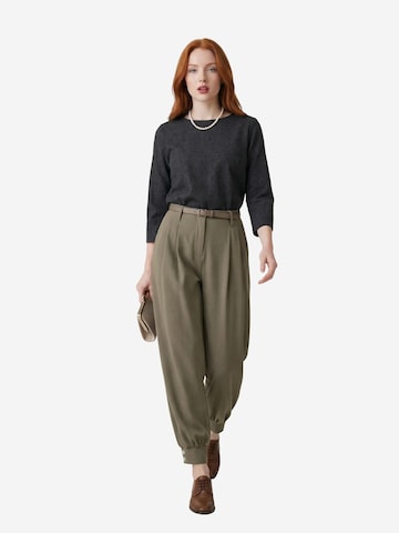 My fashion - Calças com vincos em verde: frente