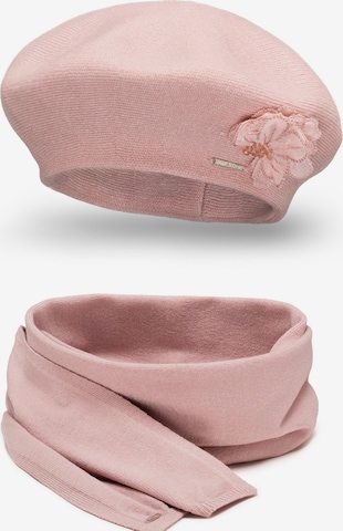 Vivisence Beanie '7036 Set' in Pink: front