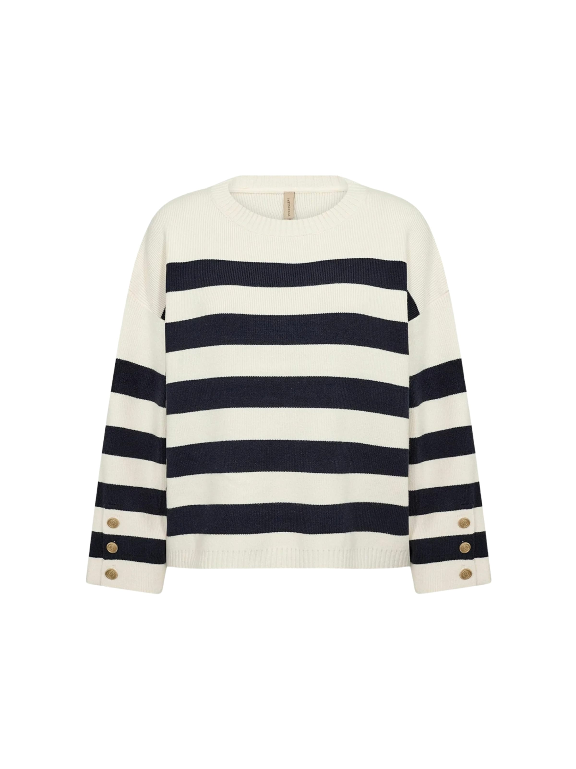 Soyaconcept Pull-over ' SC-KANITA STRIPE 36 ' en bleu marine, Vue avec produit