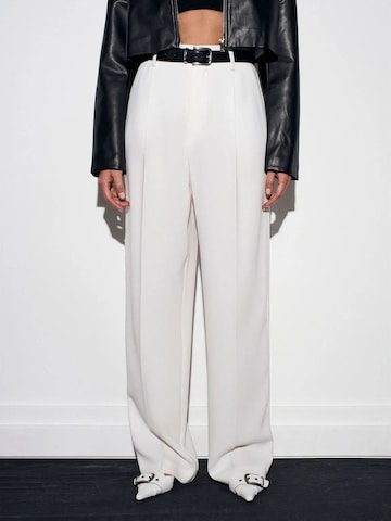 Dilvin Wide leg Broek in Wit: voorkant