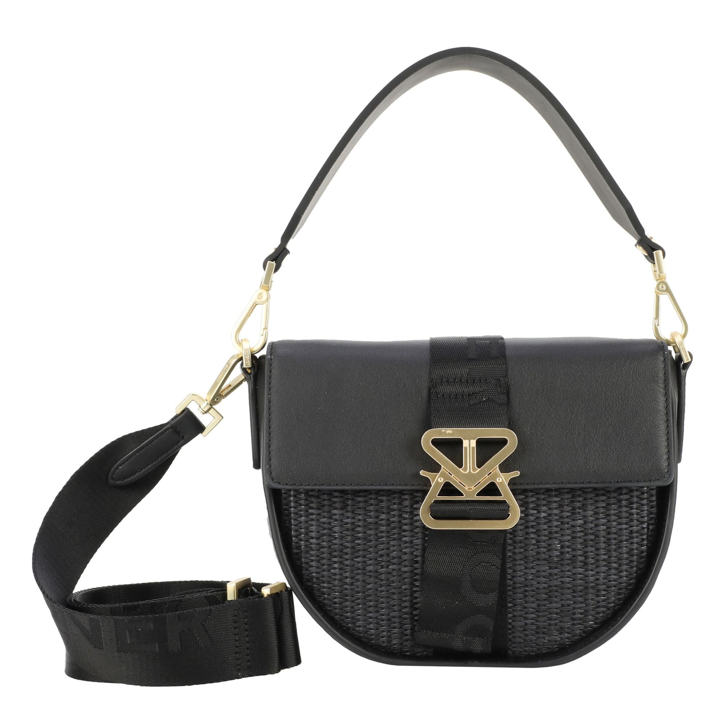 BOGNER - Bolso de hombro 'Zuoz Rafia Cassy' en negro: frente