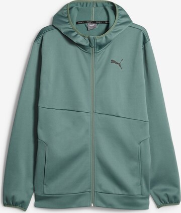 PUMA Sports sweat jacket 'TRAIN ALL DAY' in Green: front