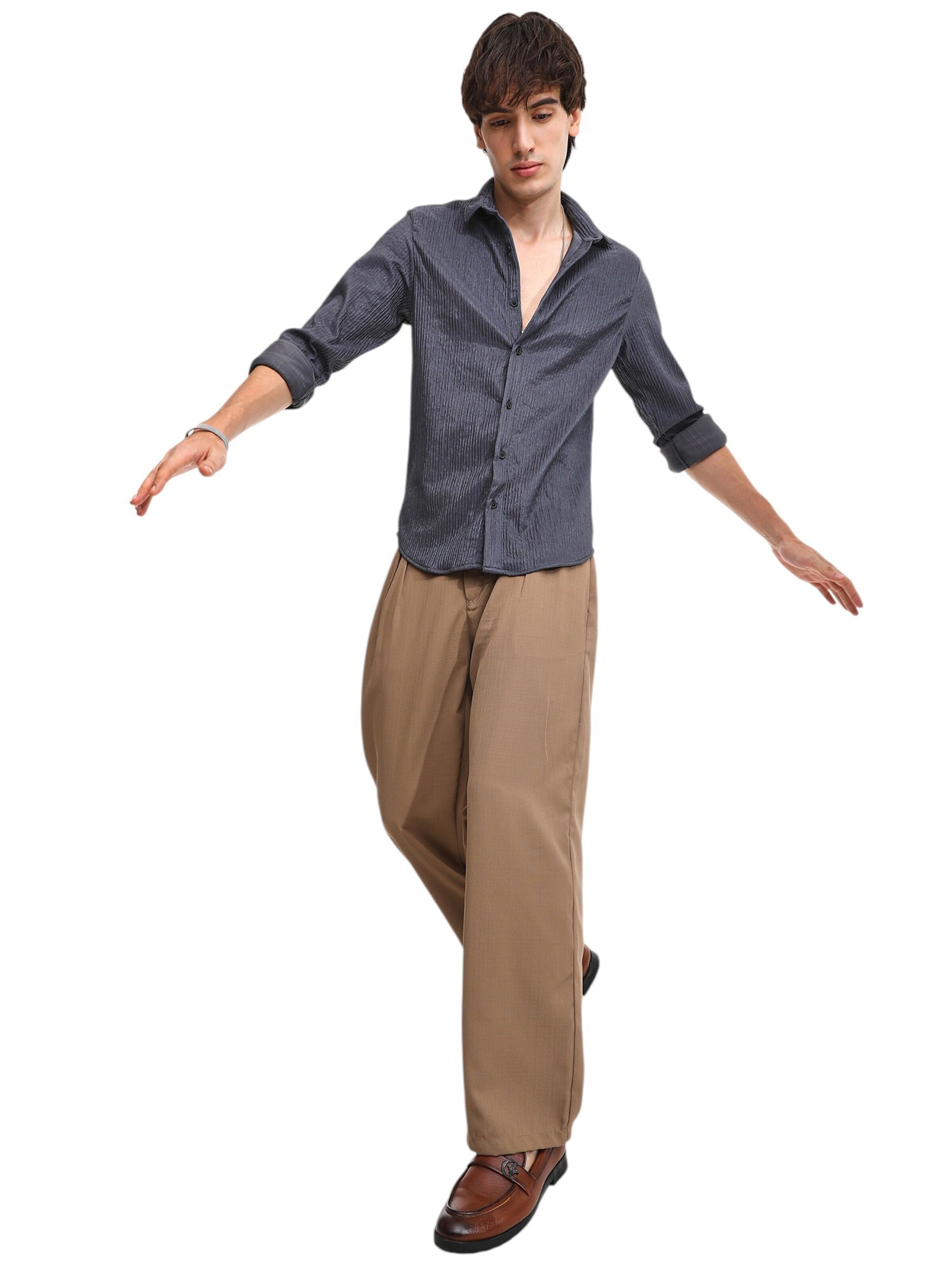 Campus Sutra Klasický střih Košile – šedá