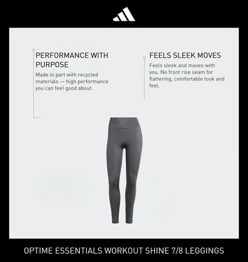 ADIDAS PERFORMANCE Skinny Workout Pants 'OPT ESS' in Grey