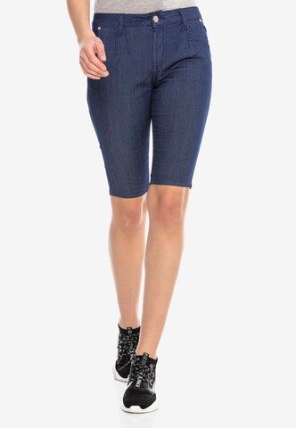 CIPO & BAXX Skinny Broek in Blauw: voorkant