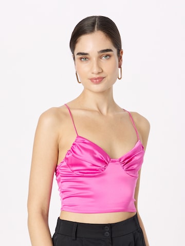 Haut 'ARIA' NEON & NYLON en rose : devant