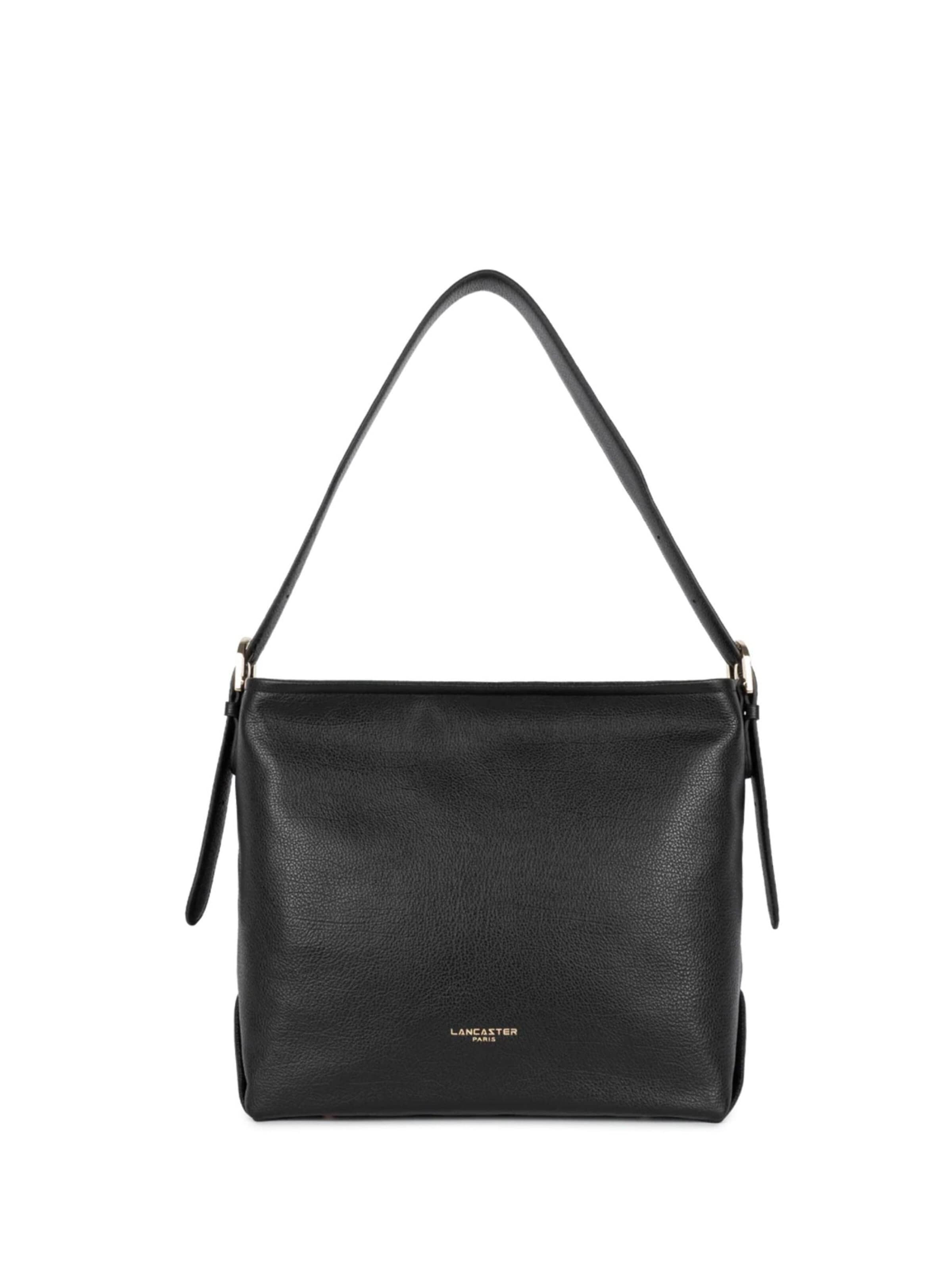 LANCASTER Paris - Bolso de mano 'Lancaster Sac seau Zippé Dune Noir' en negro: frente