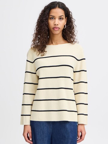 ICHI Pullover 'Boston' in Beige: Vorderseite