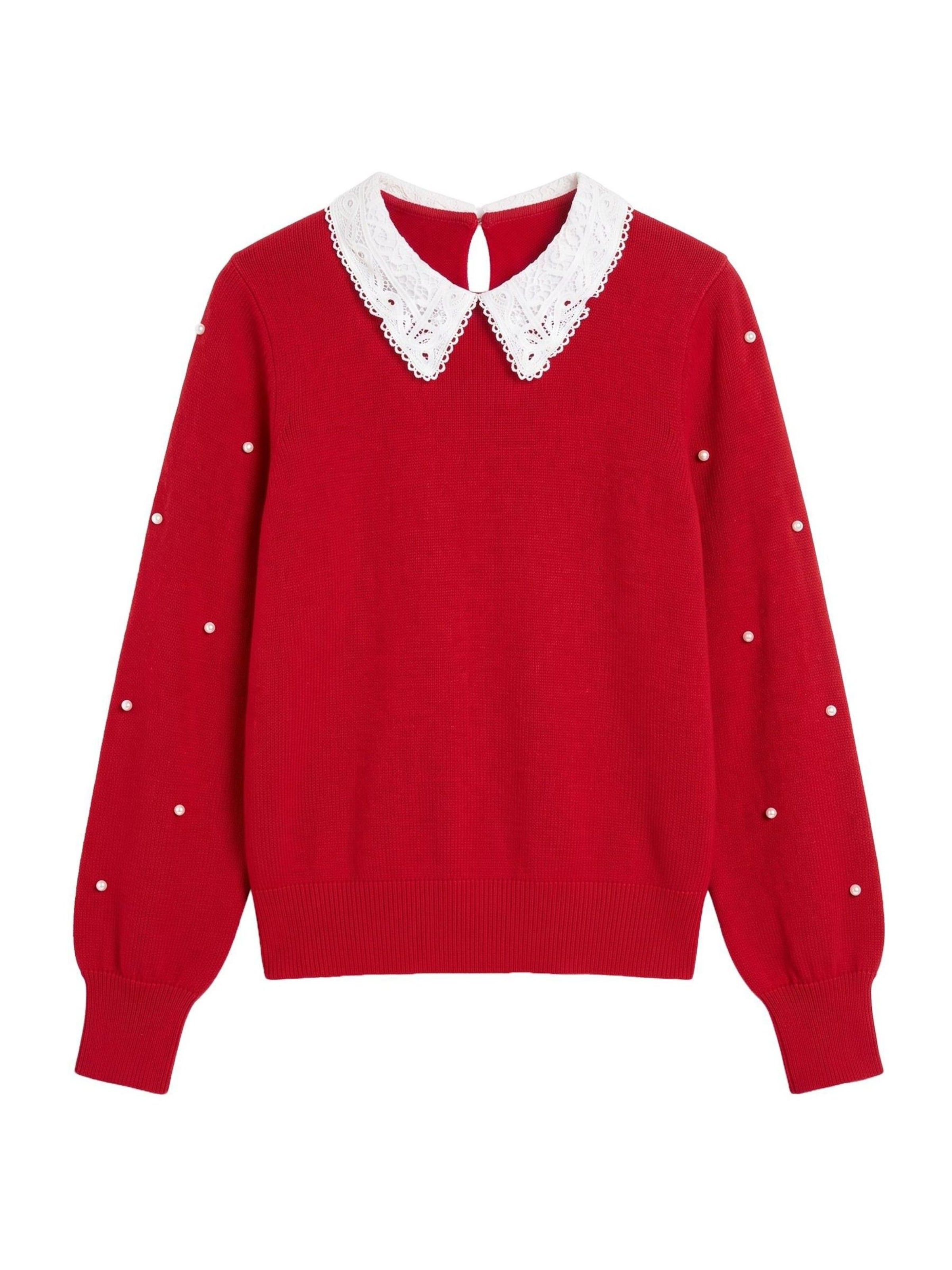 Pullover di love & roses in rosso: frontale