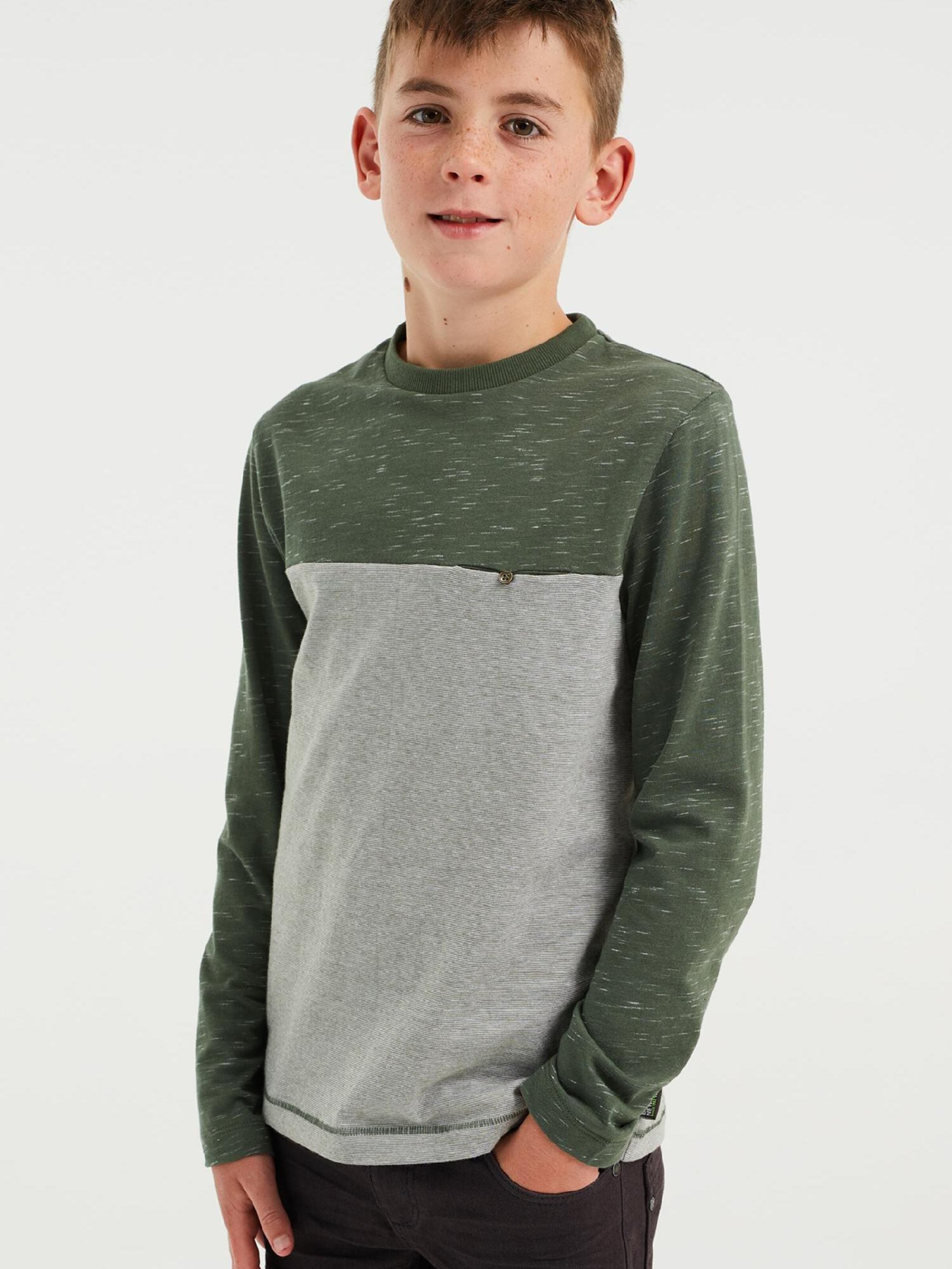Kinder Teens (Gr. 140-176) WE Fashion Shirt in Dunkelgrün - OY74317