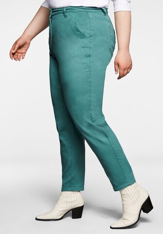 SHEEGO Slim fit Trousers in Green