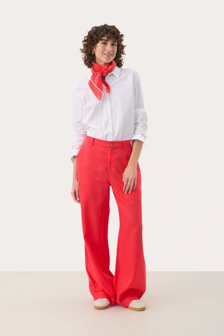 Part Two Wide leg Broek 'Ninnes' in Rood