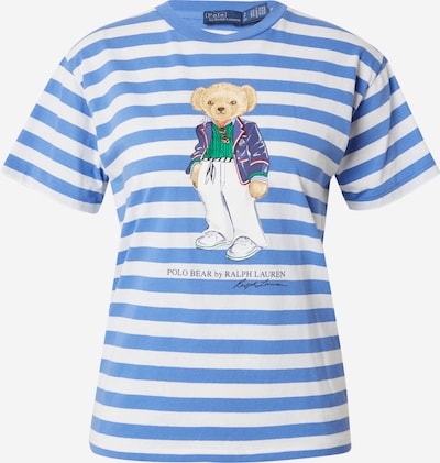 Polo Ralph Lauren T-shirt en azur / noisette / violet foncé / blanc, Vue avec produit