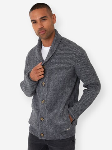 Threadbare Strickjacke 'Needham' in Grau: Vorderseite