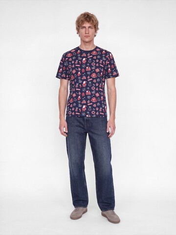 JACK & JONES Tričko 'JJBELL XMAS' – modrá