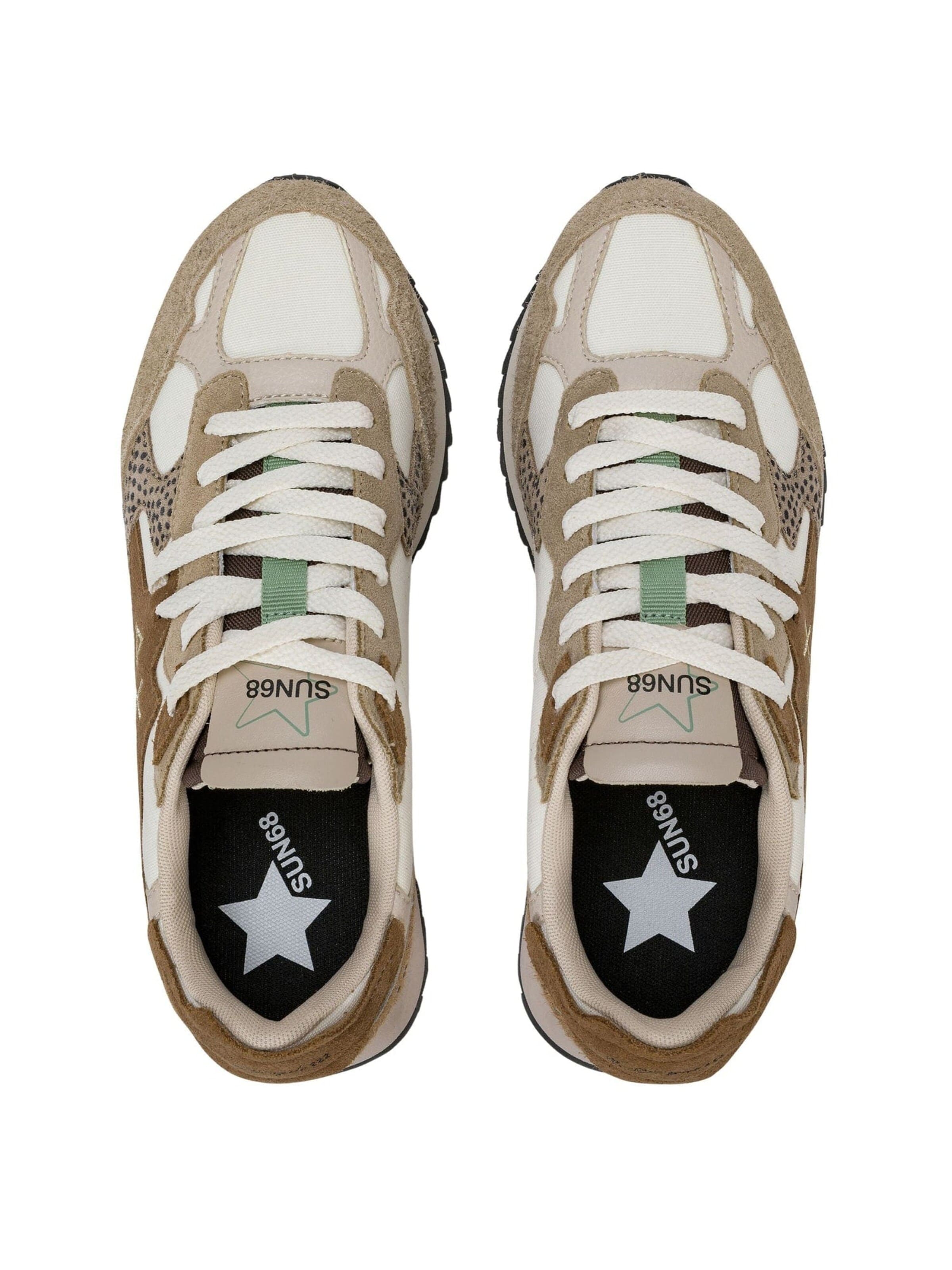 SUN68 Sneakers laag 'Stargirl Multicolor sneaker in suede and nylon' in Beige