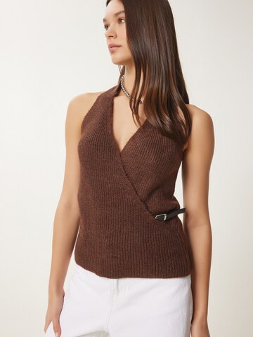 Happiness İstanbul Πλεκτό τοπ σε καφέ