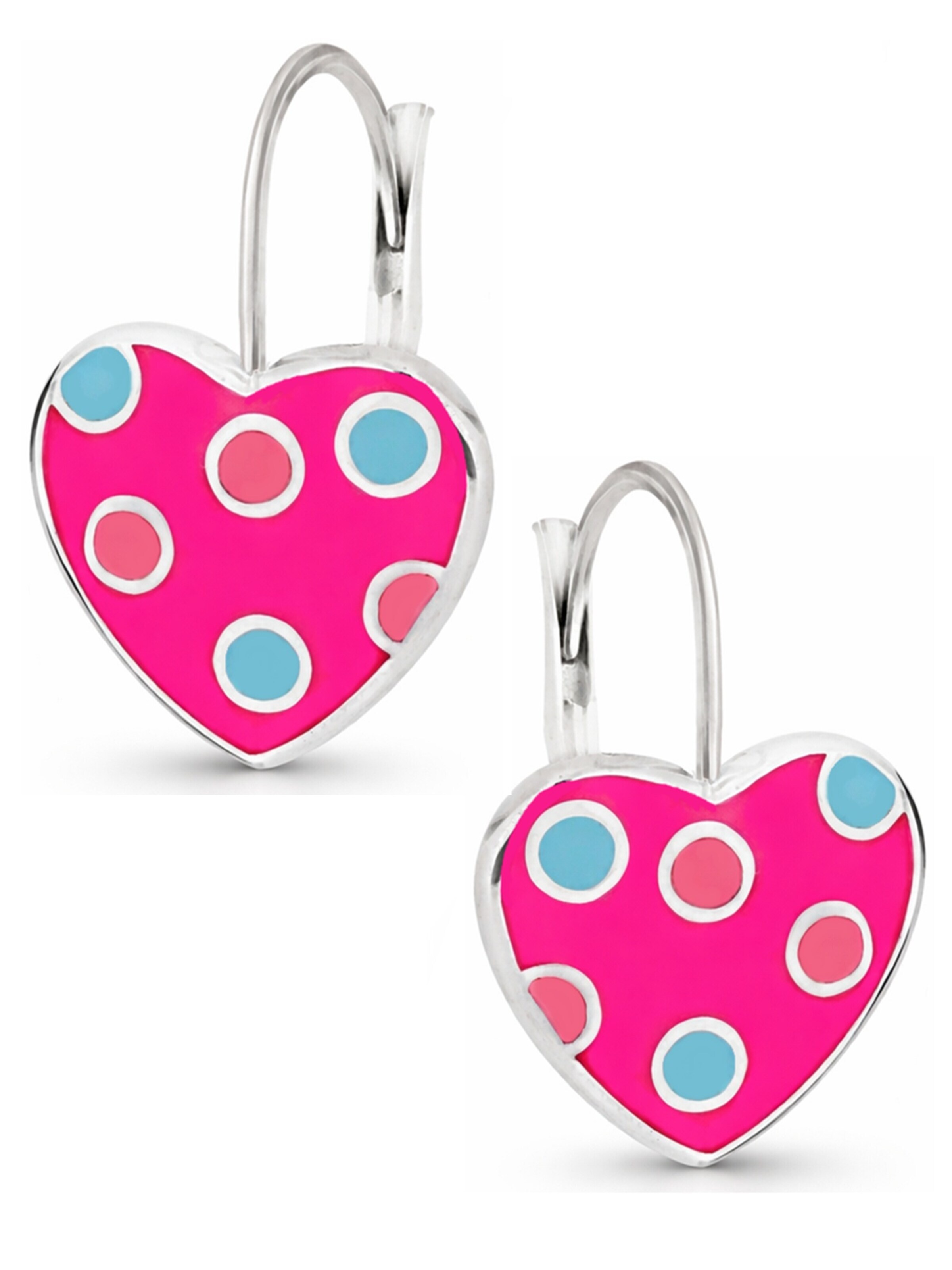 Goldene Hufeisen Earrings 'Herz' in Pink: front