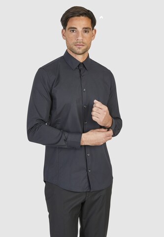 Coupe regular Chemise business 'Xtension' HECHTER PARIS en noir : devant