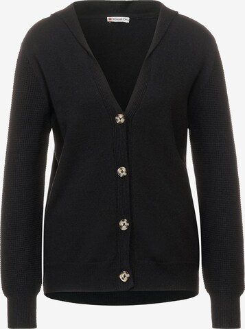 STREET ONE Knit Cardigan in Black: front