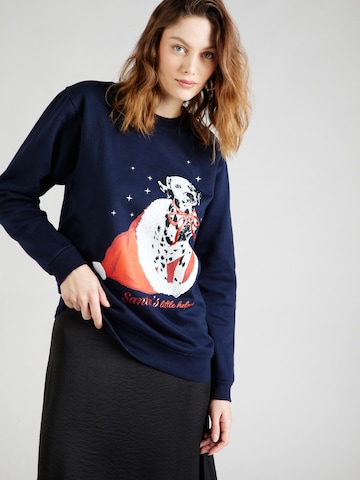 Dorothy Perkins Sweatshirt 'Santas Little Helper' i blå: forside