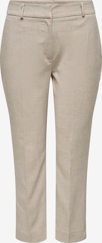 ONLY Carmakoma Trousers with creases in Beige: front