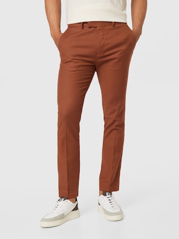 BURTON MENSWEAR LONDON - Regular Calças chino em castanho: frente