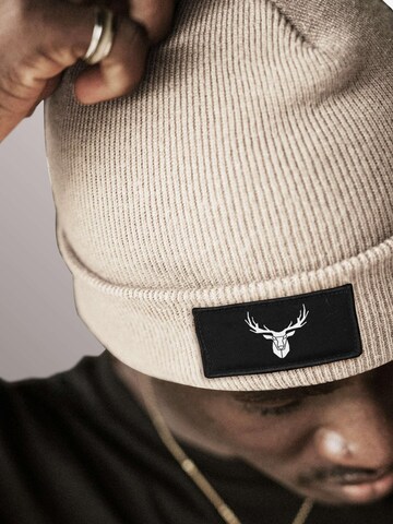 Neverless Beanie 'Hirschgeweih' in Beige: front