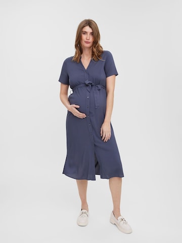 Vero Moda Maternity Shirt Dress 'VICA' in Blue: front