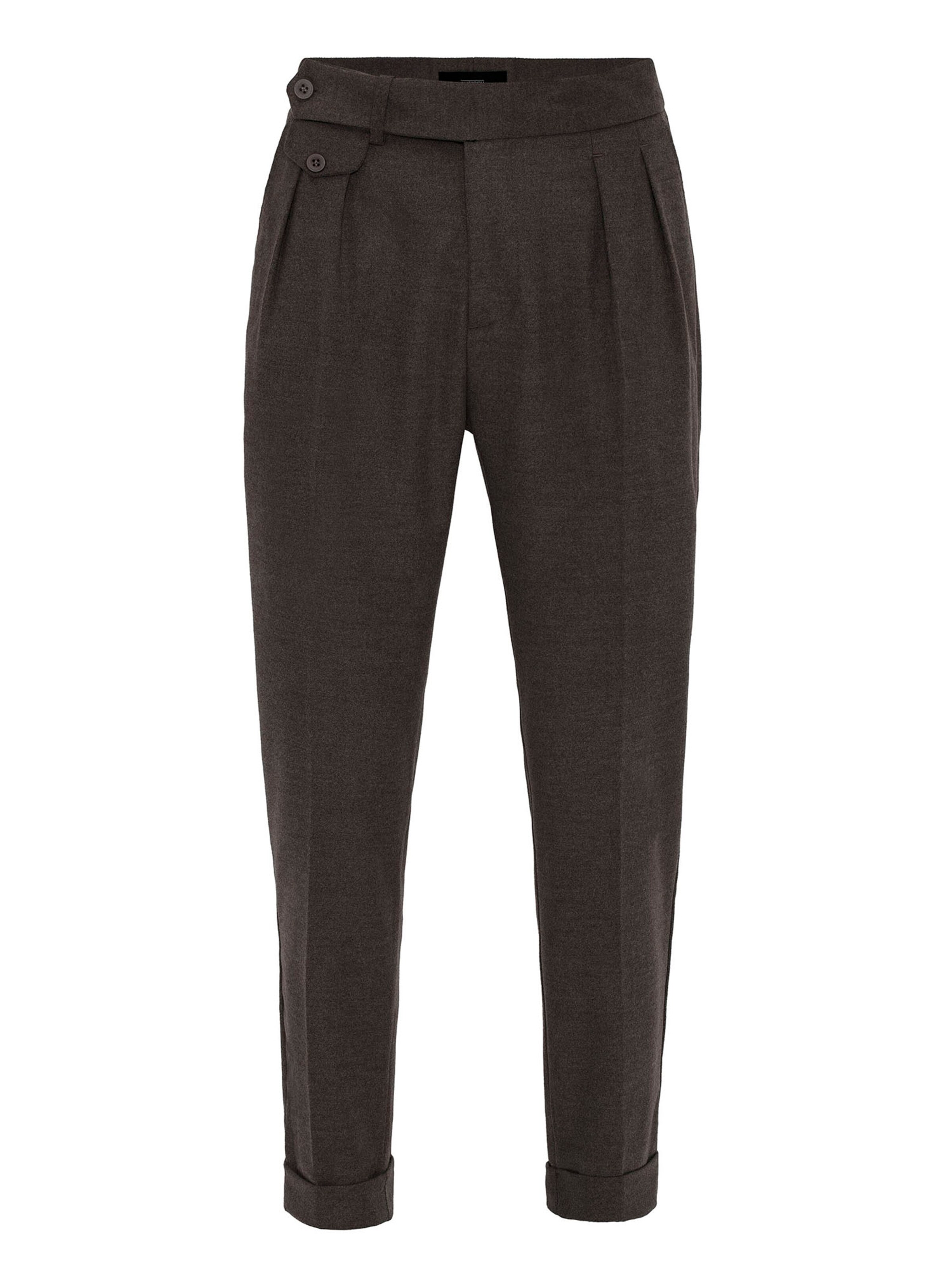 Antioch Конический (Tapered) Брюки со складками в Коричневый: спереди