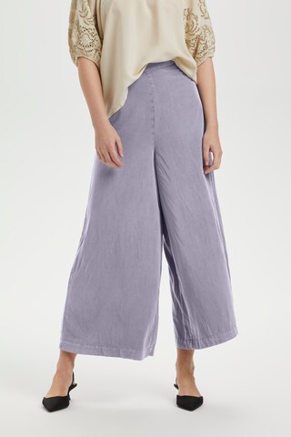 Wide Leg Pantalon ' SLVivek' SOAKED IN LUXURY en violet : devant