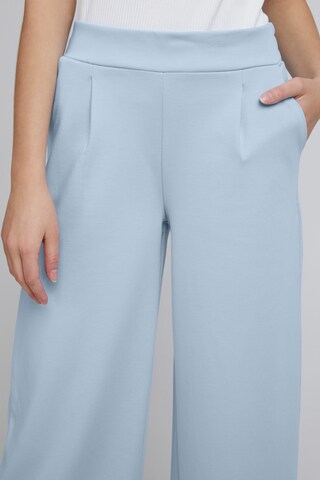 ICHI Široke hlačnice Hlače z naborki 'Kate' | modra barva