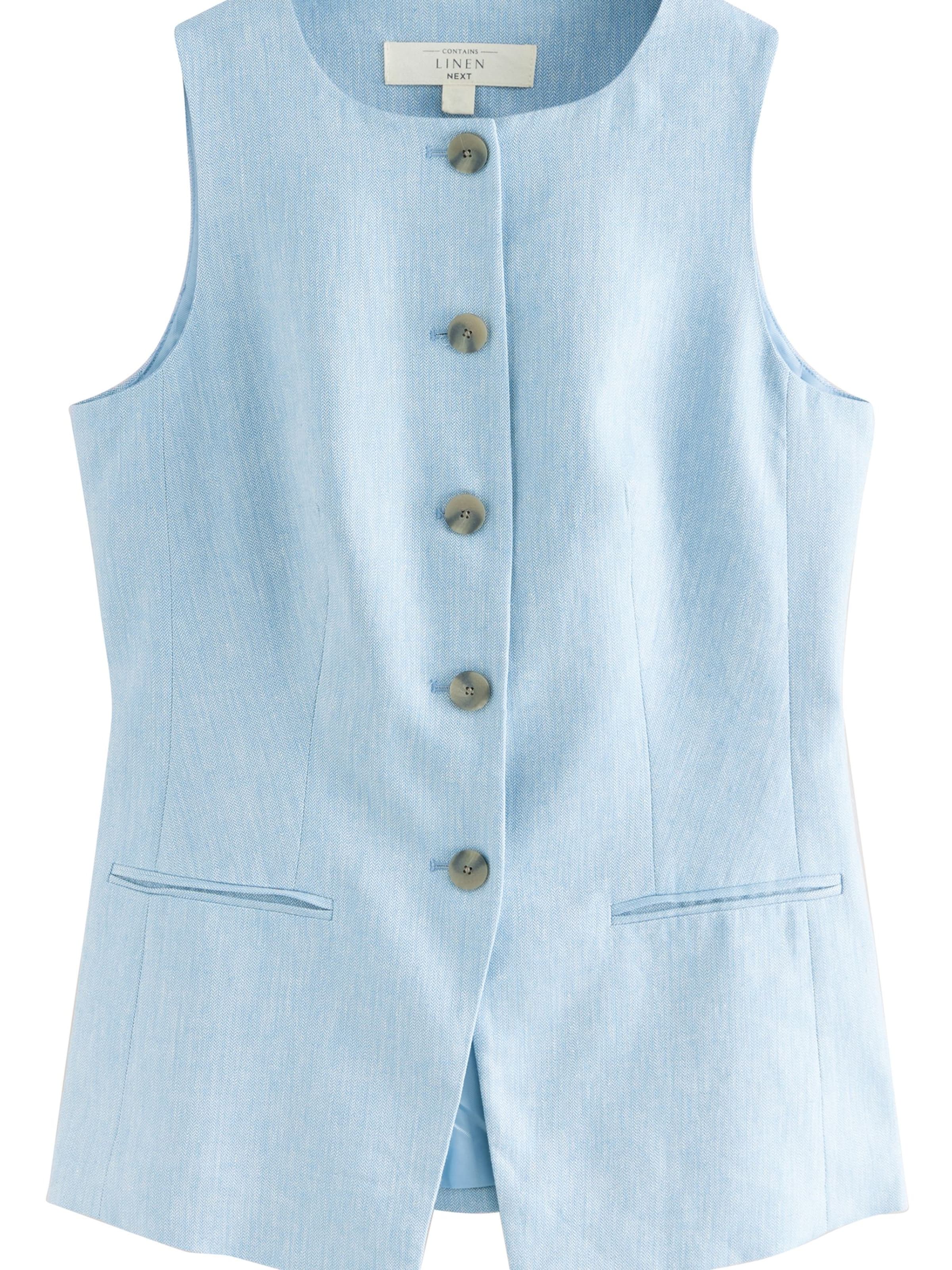 Next Suit vest in Blue: front