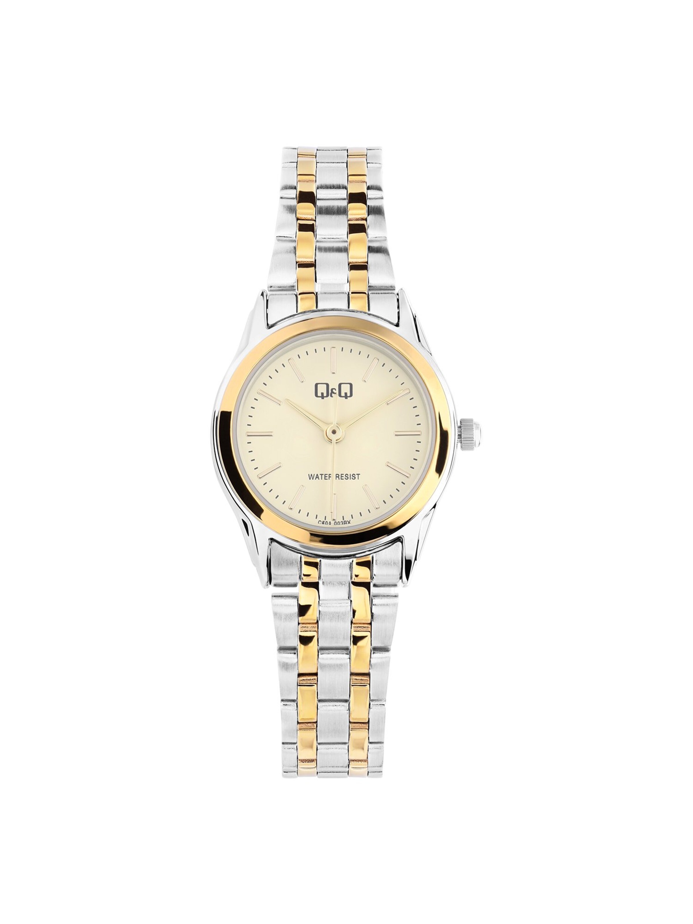 Q&Q Analoguhr 'Klassisch' in Gold: Vorderseite