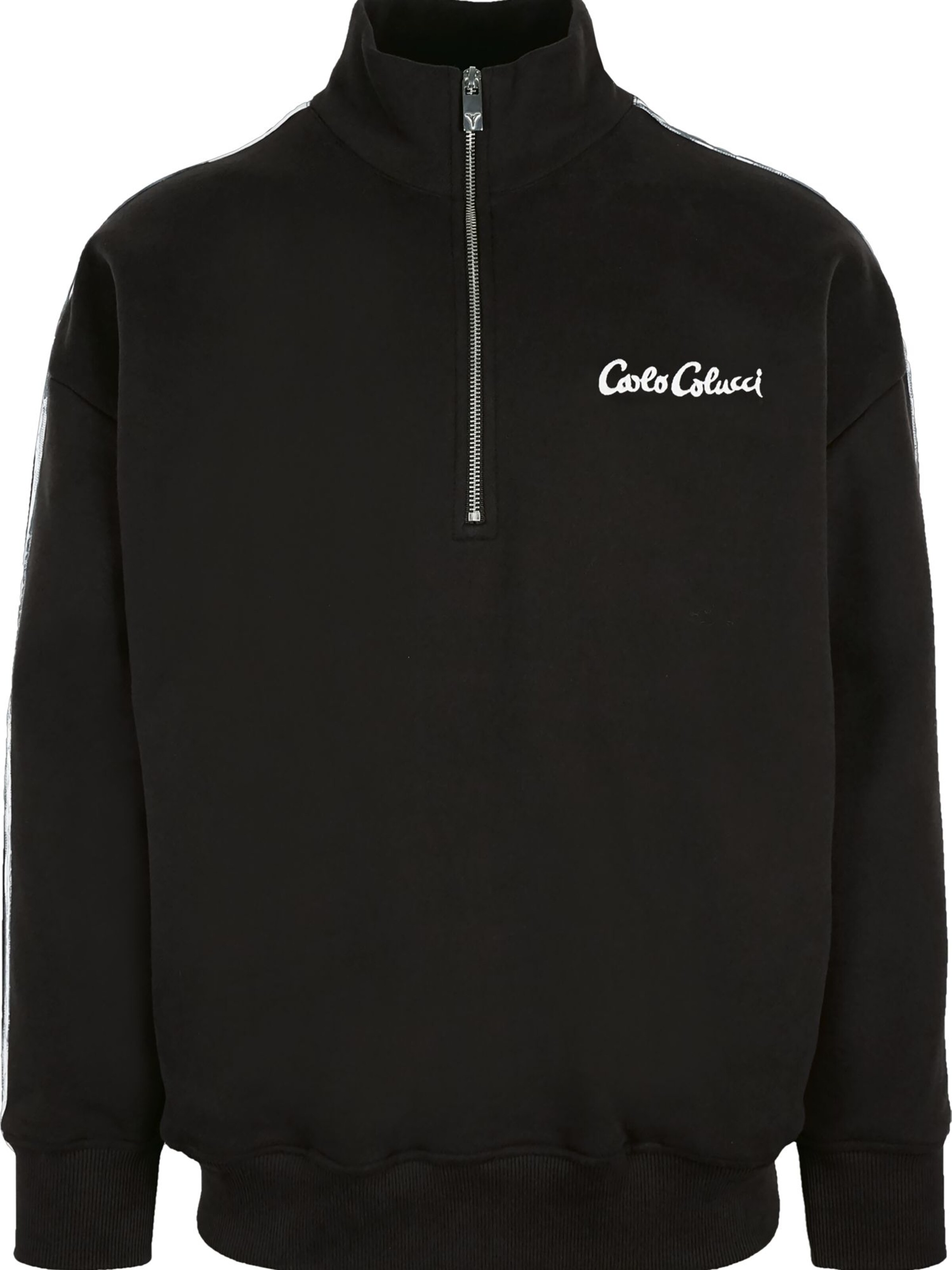Carlo Colucci Sweatshirt in Zwart: voorkant